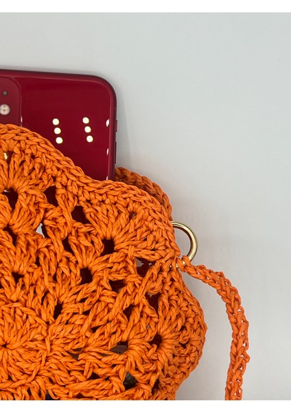 Çiçek Model Turuncu Omuz Çantası modelleri