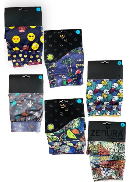 Beyazmartı Zenura Desenli Erkek Boxer 6 Adet