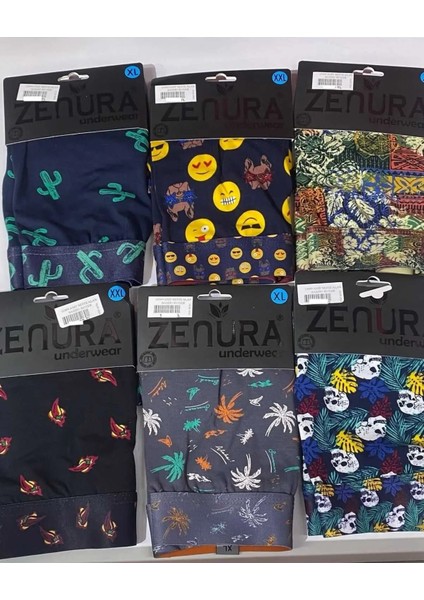 Beyazmartı Zenura Desenli Erkek Boxer 6 Adet