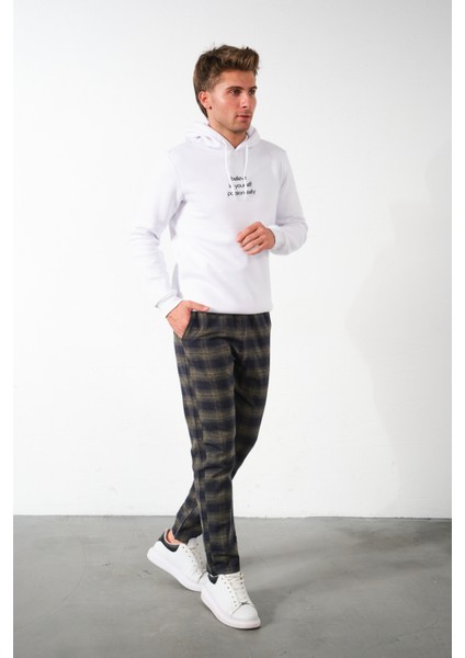 Believe In Yourself Baskılı Kapüşonlu Basic Geniş Kesim Erkek Içi Polarlı Erkek Sweatshirt fırsatları
