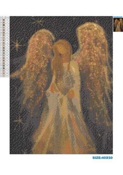 5d Elmas Taş Işleme Kiti 40X50 cm Kanatlı Melek Desen modelleri