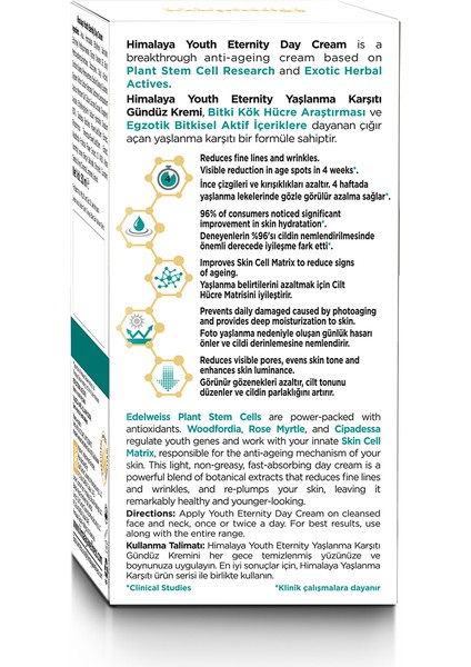 Youth Eternity Yaşlanma Karşıtı Gündüz Kremi 50 Ml, Nemlendirici, Dolgunlaştıcı, Spf 15, Yağsız fiyatları