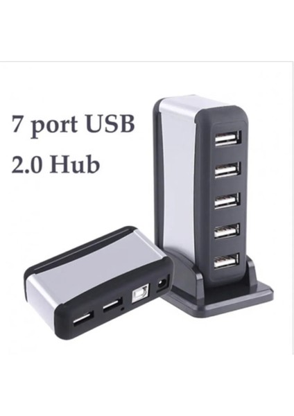 7 Port USB Çoklayıcı USB Hub Çoğaltıcı - Adaptörlü Pc Notebook