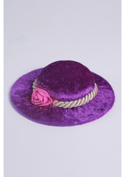 Mor Eşarp Şal Iğnedanlık Kadife Çiçekli Şapkalı 5002_22