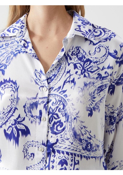 Çiçekli Oversize Kadın Gömlek modelleri
