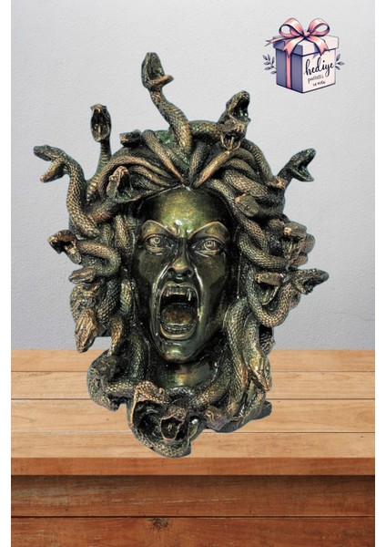 Medusa Duvar Biblo Bakır 34 cm