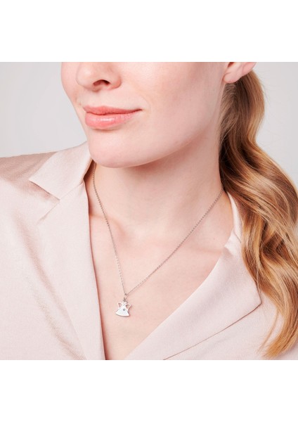 Swarovski Kristalli Melek Formlu Paslanmaz Çelik Manyetik Kolye Ucu