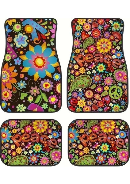 Araba Vintage Ayak Paspasları Halı Kirlenmeye Dalı Paspaslar 4'lü Set (Yurt Dışından)