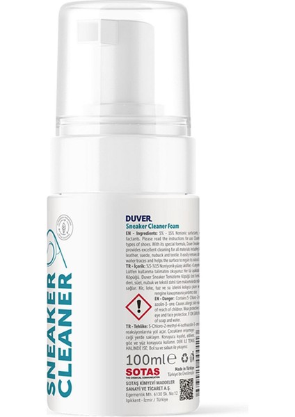 Ayakkabı Temizleme Köpüğü Sneaker Cleaner 100 Ml