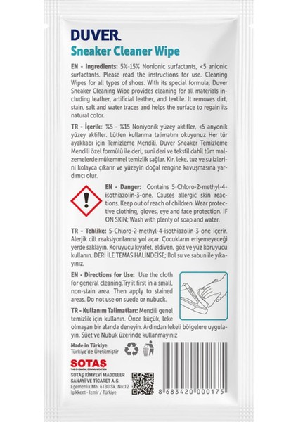 5 Adet Ayakkabı Temizleme Mendili