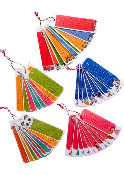Desenli Çarpım Tablosu Çalışma Kartları 4X13 cm