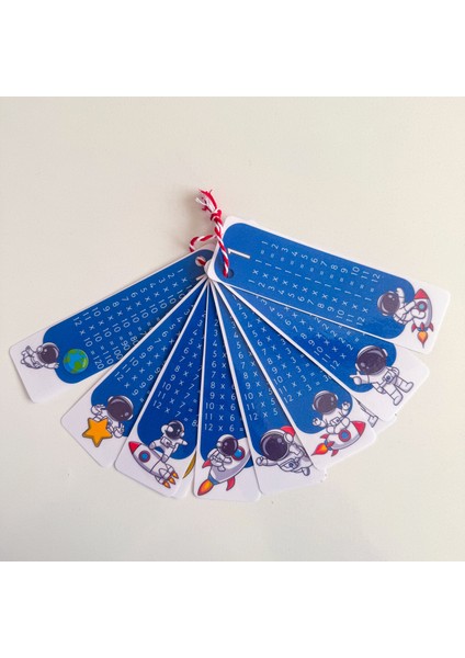 Desenli Çarpım Tablosu Çalışma Kartları 4X13 cm