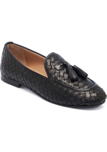 Siyah Hakiki Süet Deri Kadın Loafer - K25I1AY68040-A23