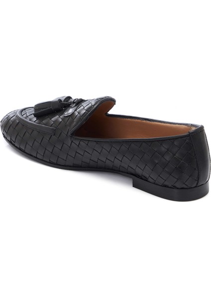 Siyah Hakiki Süet Deri Kadın Loafer - K25I1AY68040-A23