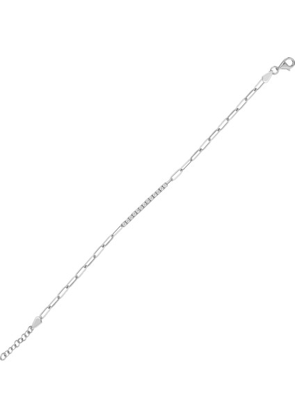 Ataç Zincir İtalyan Model 925 Ayar Gümüş Bileklik Sssuataç2 Beyaz Renk