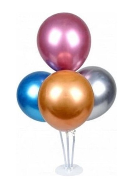 LED Işıklı Süsleme Paketi 2 Adet 4 Lü Masa Üstü Balon Standı 8 Adet Renkli Balon 2 Adet Peri LED