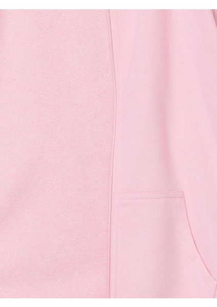 Kapüşonlu Basic Uzun Kollu Kız Çocuk Fermuarlı Sweatshirt