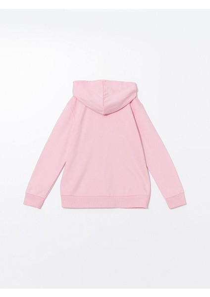 Kapüşonlu Basic Uzun Kollu Kız Çocuk Fermuarlı Sweatshirt