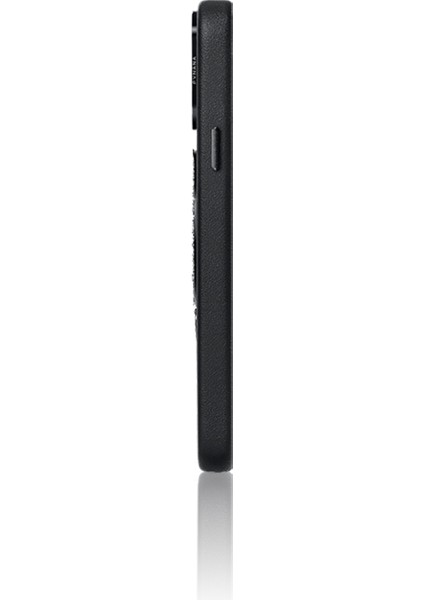 iPhone 15 Pro Kılıf Magsafe Şarj Özellikli Standlı Suni Deri Dancing Circle Serisi Siyah