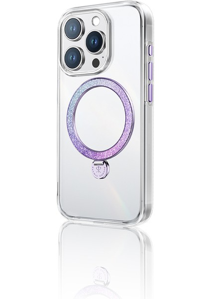 iPhone 16 Pro Max Kılıf Magsafe Şarj Özellikli Standlı Dancing Streamer Serisi Kapak Mor