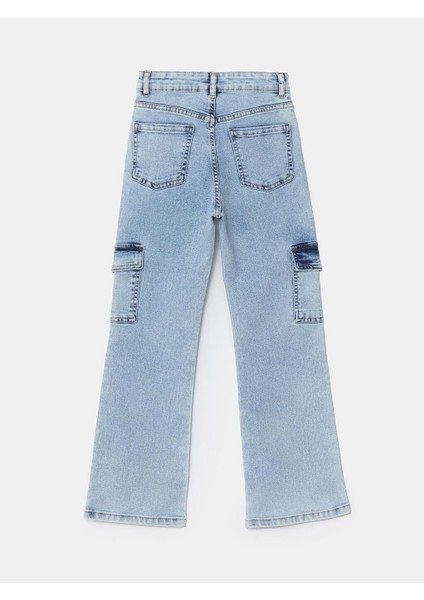 Beli Ayarlanabilir Lastikli Kız Çocuk Kargo Jean Pantolon fiyatları