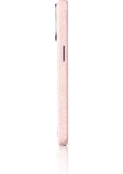 iPhone 16 Pro Kılıf Magsafe Şarj Özellikli Suni Deri Tasarımlı Starry Serisi Kapak Pembe
