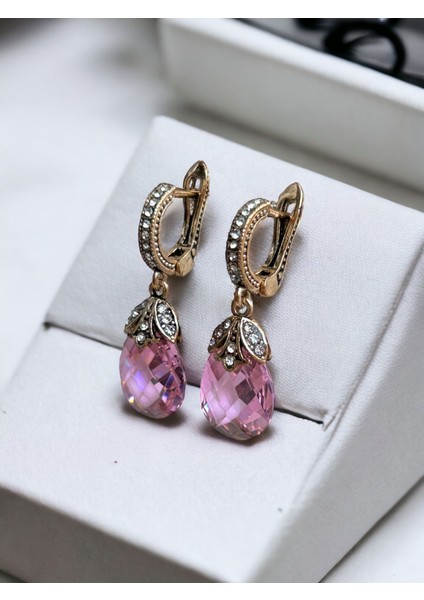 Mor Zirkon Taşlı Kedi Gözü Küpe modelleri