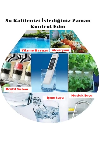 Tds Metre Dijital Su Kalitesi ve Sıcaklık Ölçüm Cihazı 3in1 fırsatları