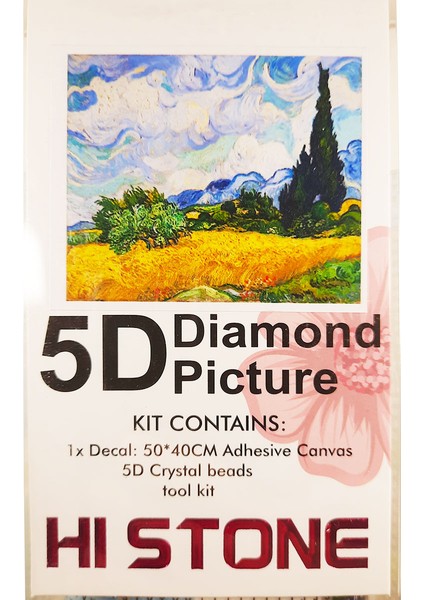 5d Elmas Taş Işleme Kiti 40X50 cm Buğday Tarlası Desen