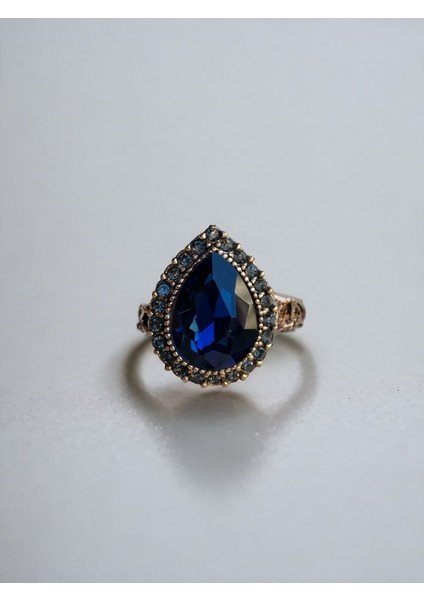 Elmas Montür Kristal Taşlı Su Damlası Yüzük fiyatları