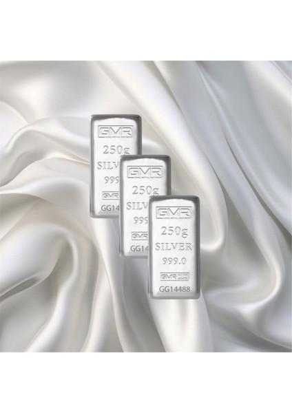 3 Adet 250 gr Gmr Gümüş Külçe