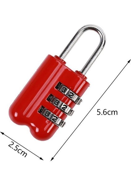 23 mm 3 Haneli Şifreli Dolap Bagaj Çanta Kilidi Asma Kilit CIN536KRX