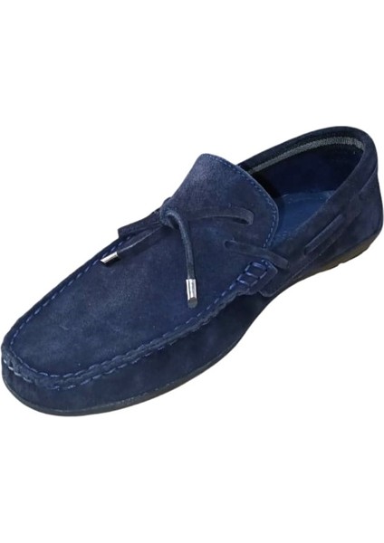 42705 Erkek Deri Loafer Ayakkabı Nubuk Lacivert