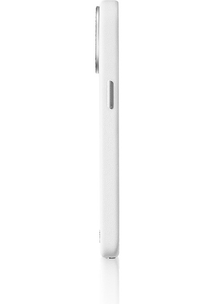 iPhone 16 Pro Max Kılıf Magsafe Şarj Özellikli Suni Deri Tasarımlı Starry Serisi Kapak Beyaz