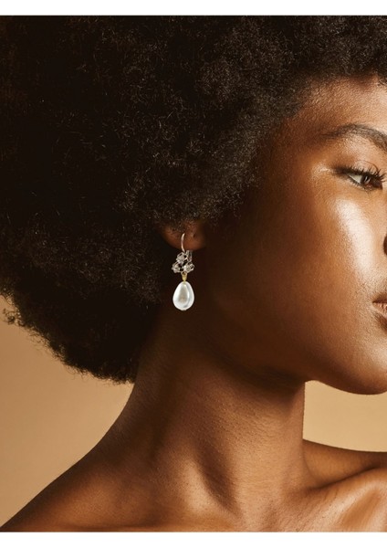 Krisal Taşlı Inci Sallantılı Küpe modelleri