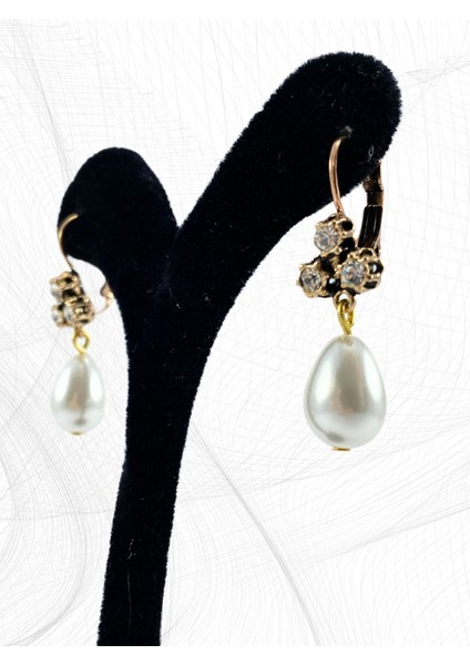 Krisal Taşlı Inci Sallantılı Küpe indirimleri