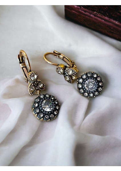 Elmas Montür Zirkon Taşlı Yuvarlak Küpe fiyatları