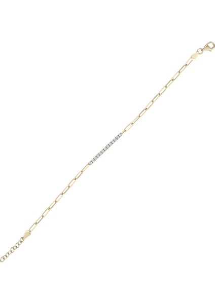 Ataç Zincir İtalyan Model 925 Ayar Gümüş Bileklik Sssuataç2 Sarı Renk