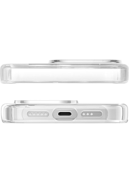 iPhone 16 Pro Max Kılıf Magsafe Şarj Özellikli Standlı Dancing Streamer Serisi Kapak Beyaz