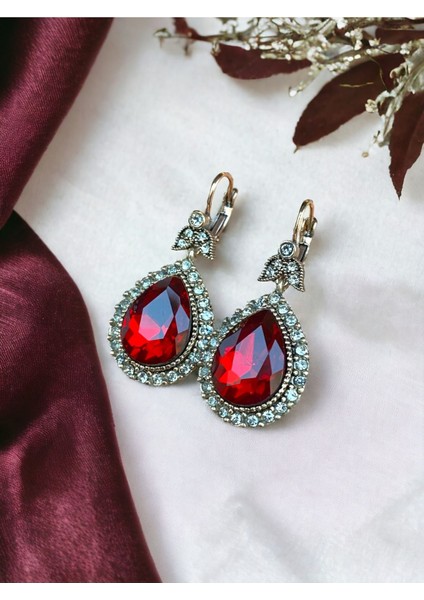 Elmas Montür Kristal Taşlı Su Damlası Küpe fiyatları