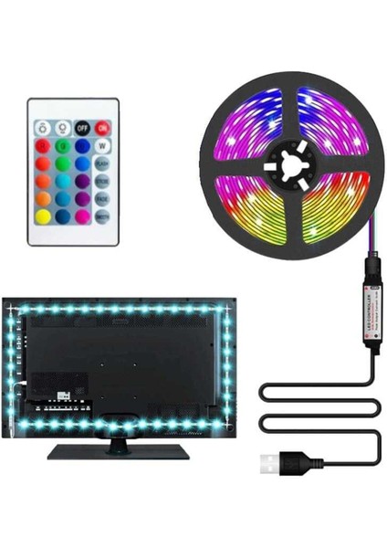 USB Girişli Rgb Şerit LED Seti (CT-4566)