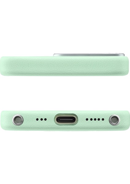 iPhone 14 Pro Kılıf Suni Deri Tasarımlı Starry Serisi Kapak Yeşil