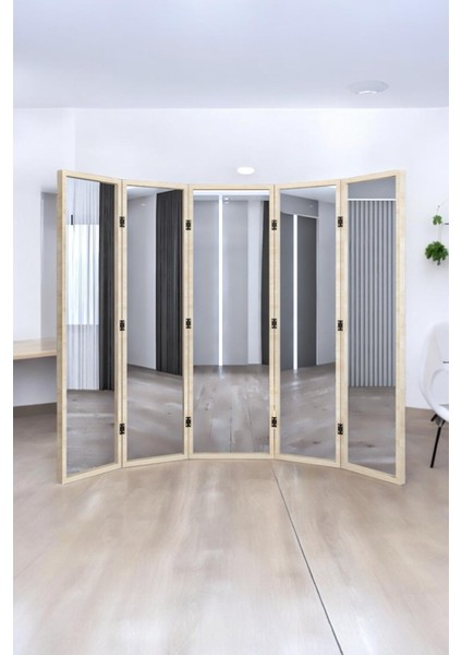 Doğal Ahşap Ayna Paravan Seperatör Oda Bölme FP-224138 fiyatları