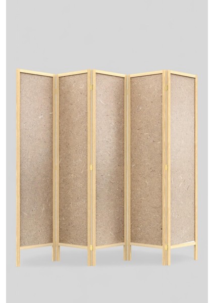 Doğal Ahşap Soyut Tek Taraf Baskılı 5 Kanat Paravan Seperatör Oda Bölme fırsatları