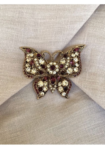 Yakut Swarosvki Taşlı Kelebek Broş modelleri