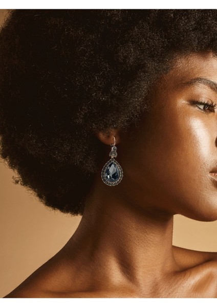 Işlemeli Black Diamond Su Damlası Küpe fiyatları