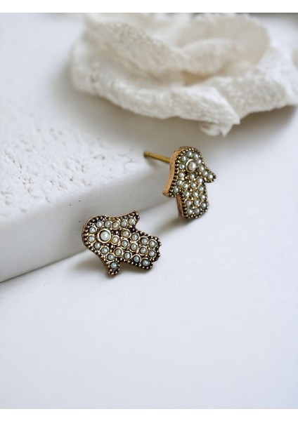 Turkuaz Taşlı Fatma Ananın Eli Küpe