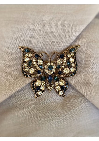 Yakut Swarosvki Taşlı Kelebek Broş fiyatları