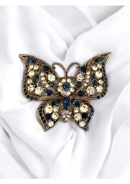 Yakut Swarosvki Taşlı Kelebek Broş modelleri