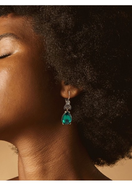 Kristal Taşlı Su Damlası Sallantılı Küpe modelleri